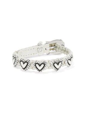Brighton Bandits Roped Heart Braid Bandit Bracelet $62 07475J  WHITE